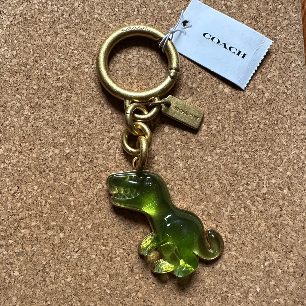 NWT Coach Rexy Bag Charm - Dinosaur Key Ring Fob - Resin & Metal - Gift Box